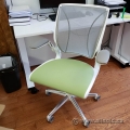 White w/ Green Padded Seat Humanscale Diffrient World Task Chair